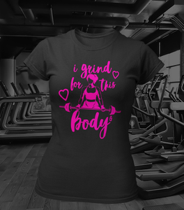 "I Grind" Women's Fitness T-Shirt - Black